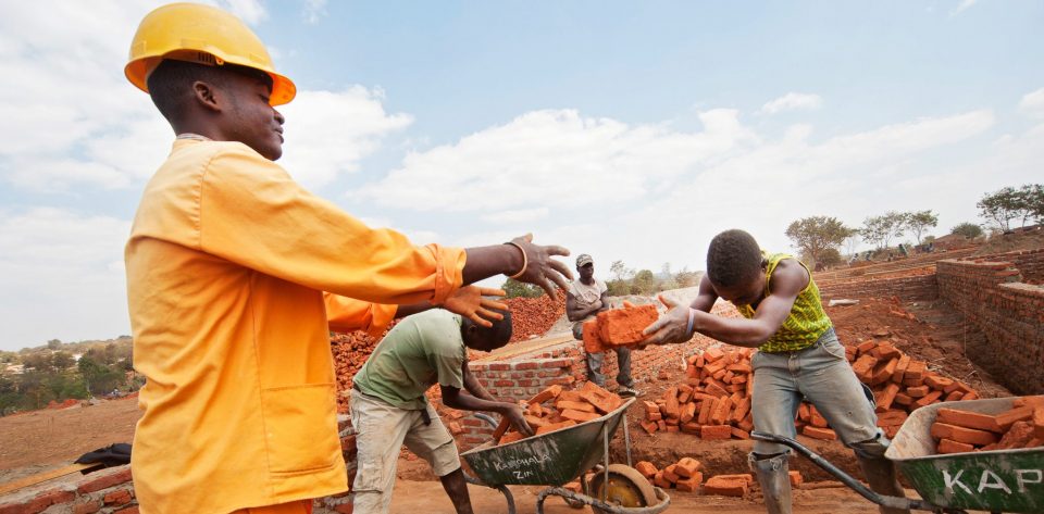 On-going construction at a build site